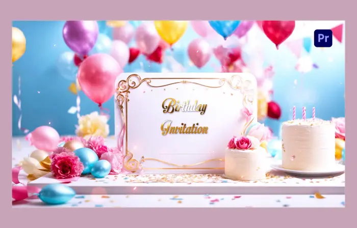 Delightful Birthday Party Celebration 3D Invitation Slideshow